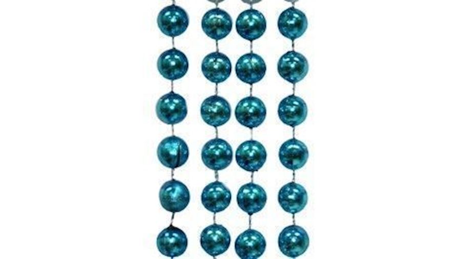 48in 12mm Round Metallic Turquoise Beads {teal, ne