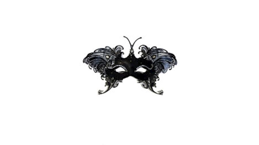 Venetian Laser Cut Black Jumbo Mask{masquerade}