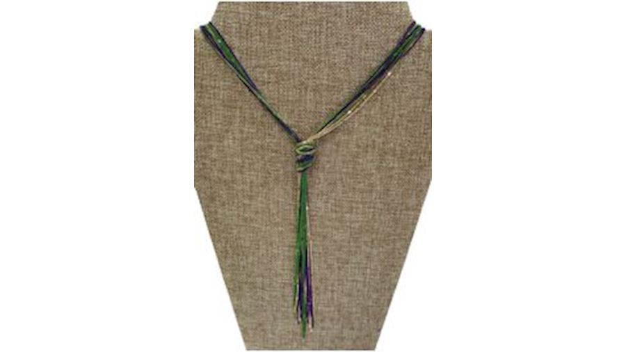 Mardi Gras Metal Chain Tassel Necklace-EA