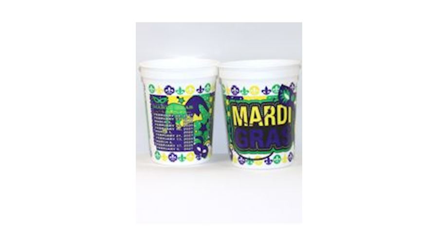 16oz Hard Plastic and Reusable Mardi Gras Cups {cu