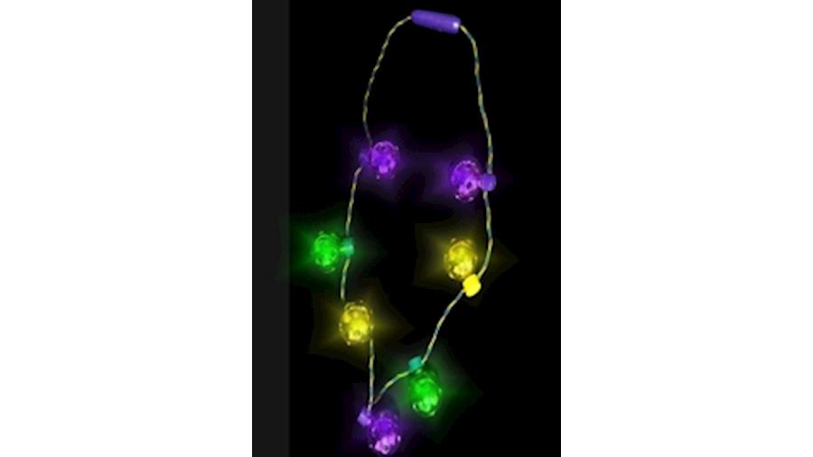 Led Mardi Gras Color Disco Ball Necklace {flashing