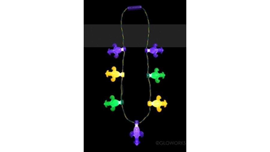 Fleur De Lis Led Charm Necklace {flashing glowing 