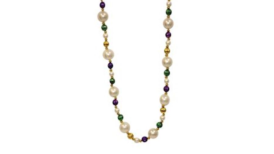 48in Long Mardi Gras Necklace with 25mm Pearl Ball