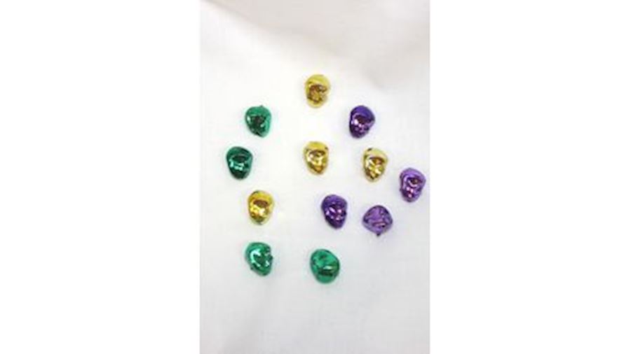 0.75in Mini 3D Mardi Gras Faces with Holes