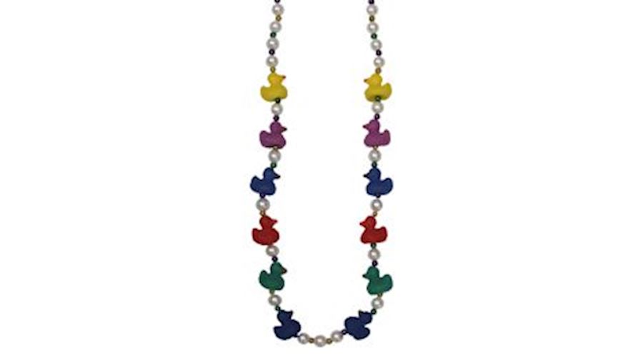 42in Mardi Gras Baby Rubber Ducks Necklace/ Mini D