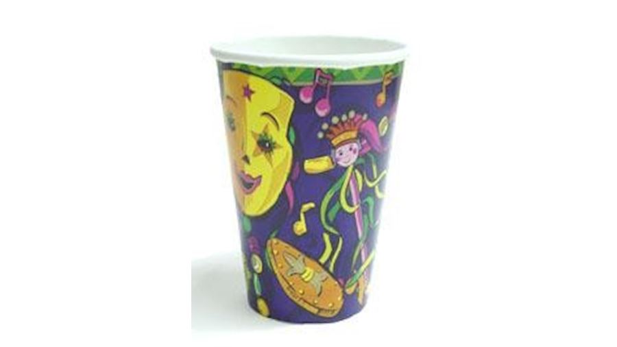 9oz Mardi Gras Mania Paper Cup