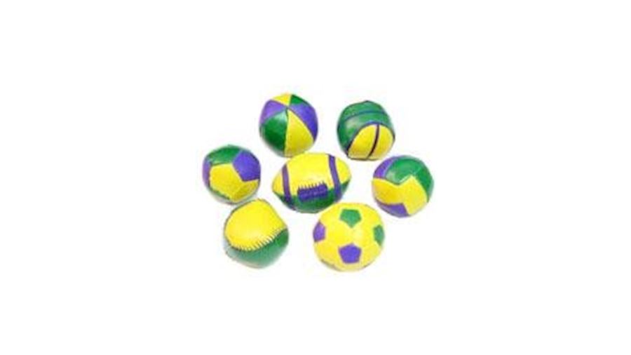 2.5in Assorted Purple Green Yellow Stuffed PVC Bal