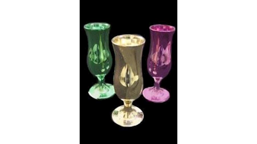 4in Plastic Metallic Hurricane Shot Glass{cup}