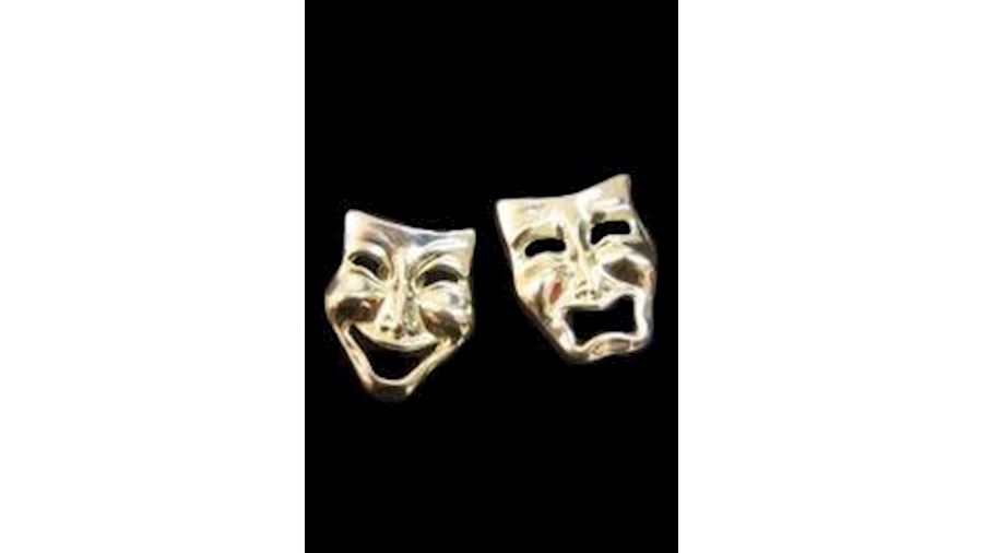 Metallic Gold Comedy Tragedy Earrings