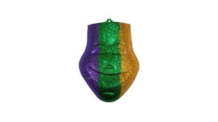 12in x 10in Purple/ Green/ Gold Comedy Glitter Mas