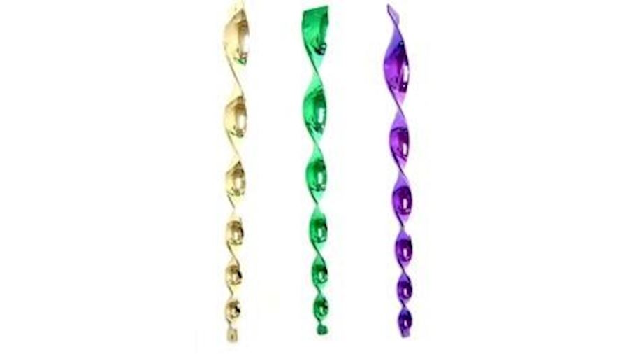 19.5in Purple/ Green/ Gold Hanging Twisters