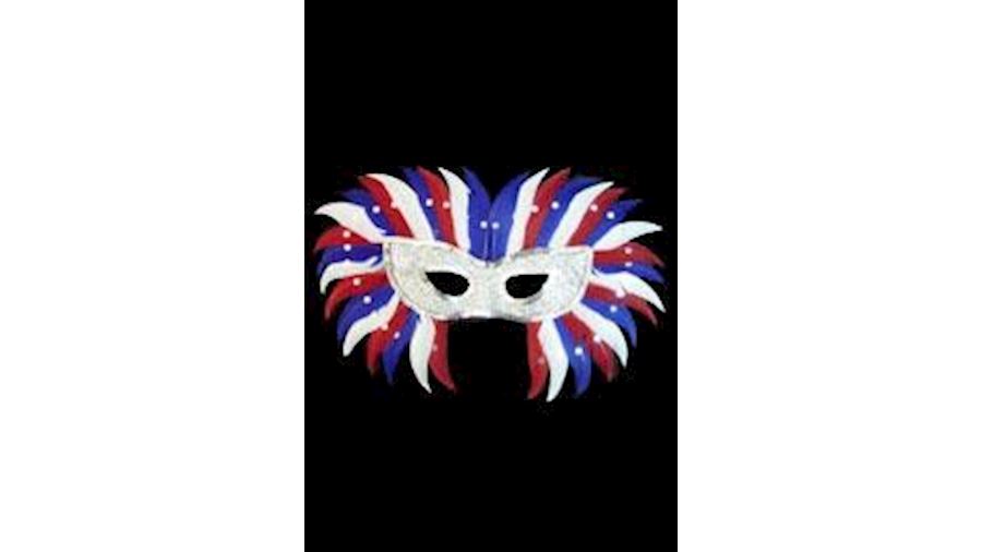 10in x 14in Yankee Doodle Feather Mask