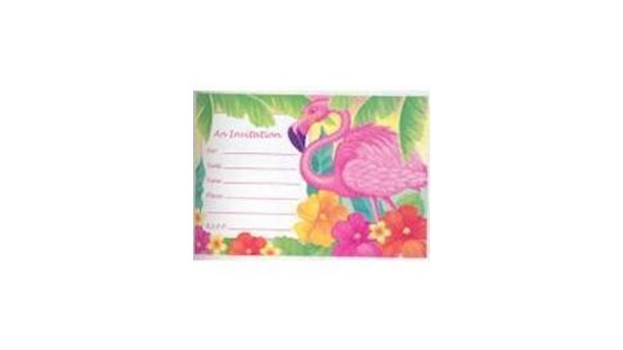 4.25in x 6.25in Flamingo Beach Invitations