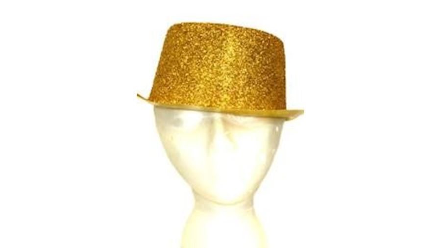 Gold Glitter Derby Hat