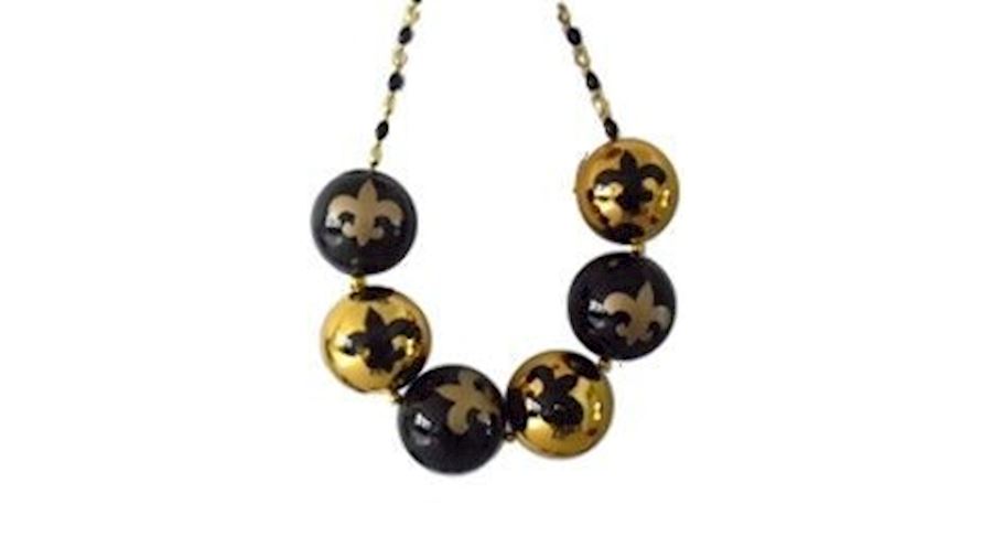 Bigger Balls Necklace: Fleur-De-Lis{saints, big ba