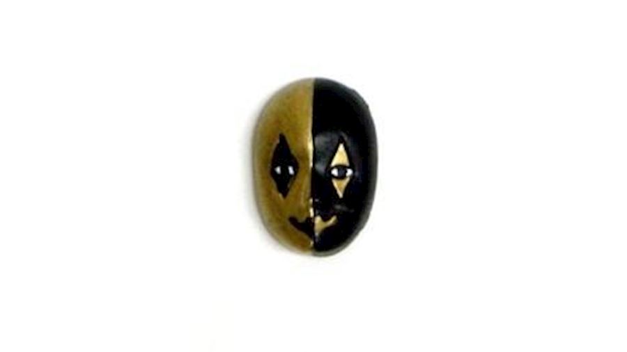 11/4in x 3/4in Mini Face Black/ Gold Clown