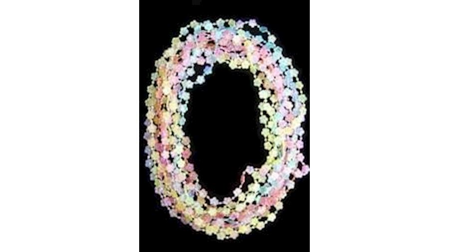 33in 6 Assorted Clear AB Flower Beads{throw}-BG