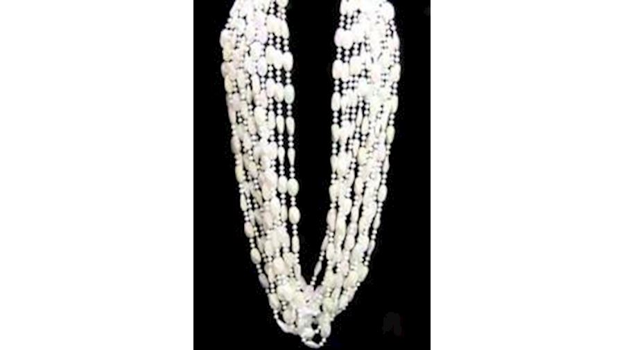 72in White AB Big Twist Beads{throw}-BG