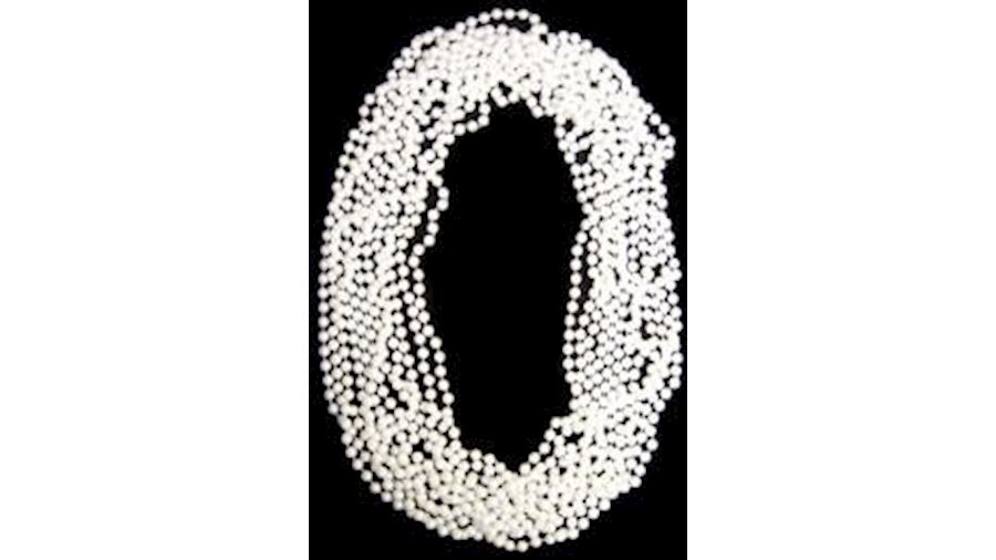 60in 14mm Round White Pearl Beads{throw}-BG