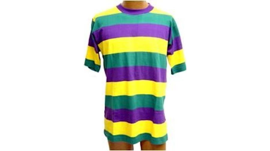 Adult X-Large Short Sleeve Mardi Gras Rugby Shirt 