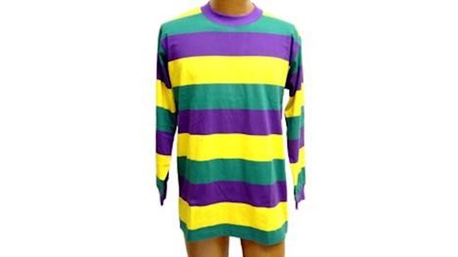 Adult Medium Long Sleeve Mardi Gras Rugby Shirt