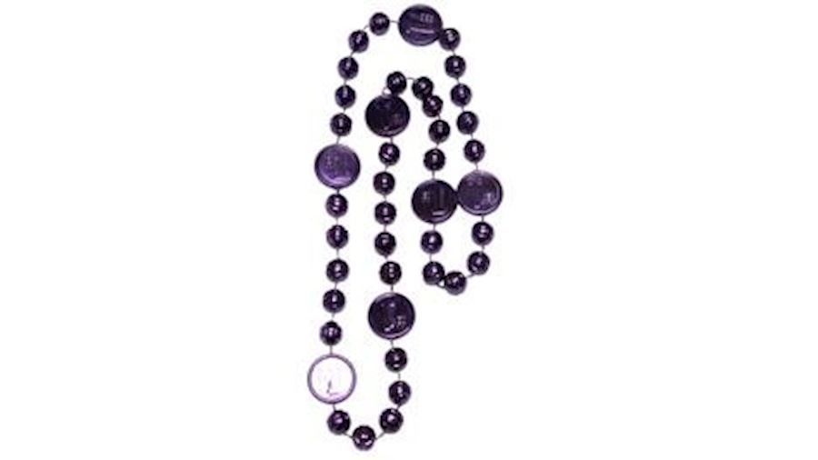 33in Metallic Purple Number 1 Basketball Beads{thr