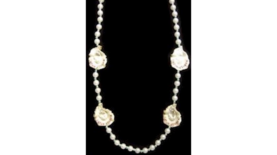 White Pearl Beads with Oyster Medallions{Cajun Via