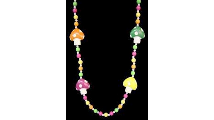 42in Neon Rainbow Mushroom Bead-EA