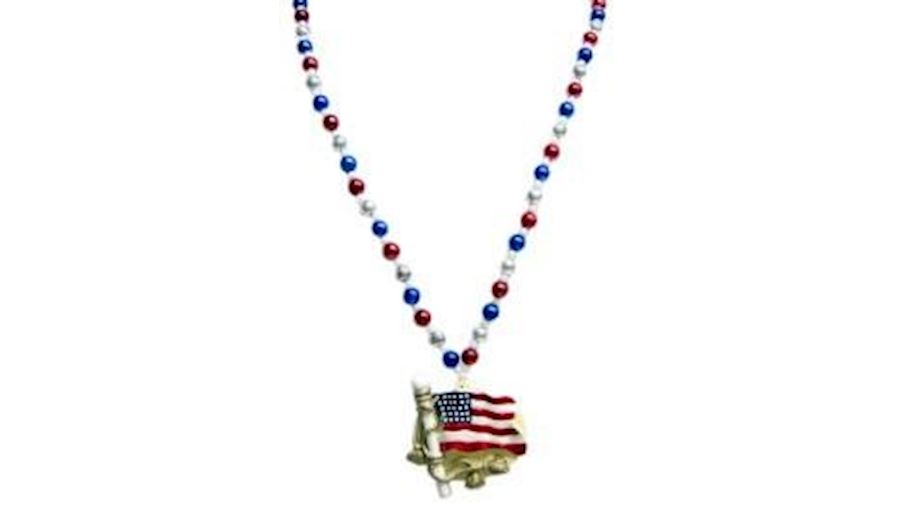 42in USA Flag Medallion Bead-EA