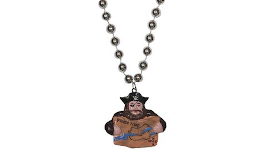 Black Treasure Map Necklace {gasparilla, pirate}-E