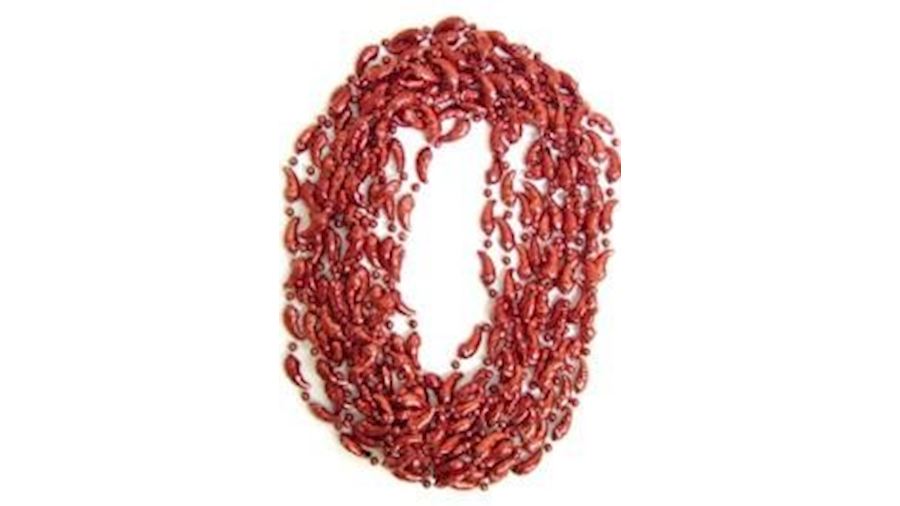 30mm 33in Metallic Red Chili Peppers Beads{chilli}