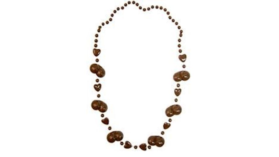 33in Dark Brown Breast Beads{throw}-BG