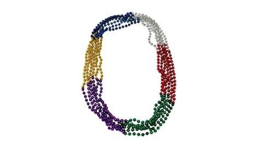 33in 7mm Round 6 Section Metallic Rainbow Beads{th