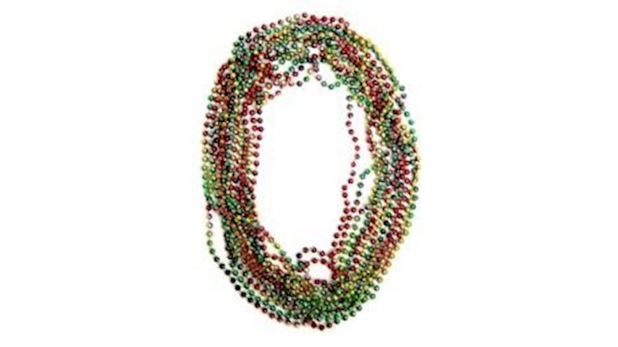 33in 7mm Round Metallic Red/ Green/ Gold Tricolor 