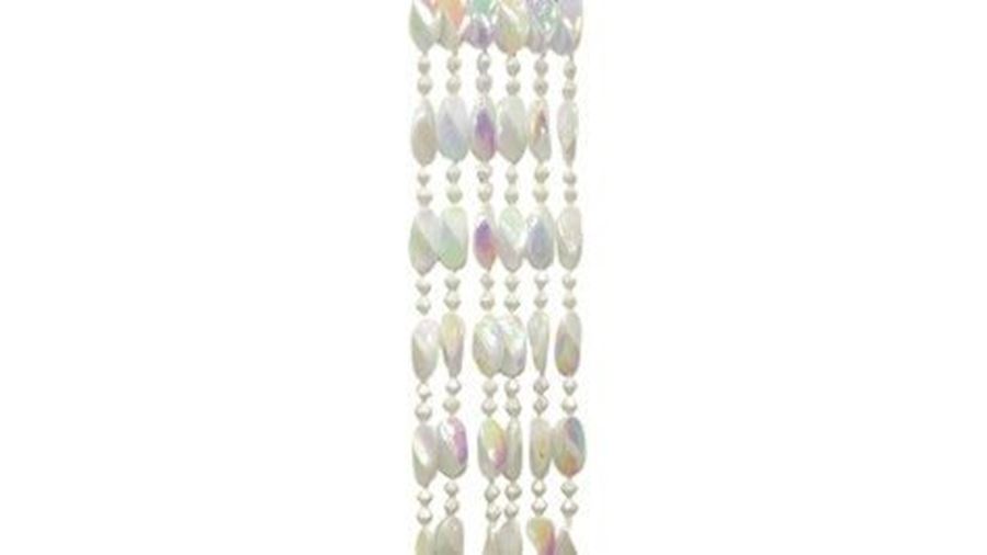 48in 23mm White AB Twist Beads{throw}-CS