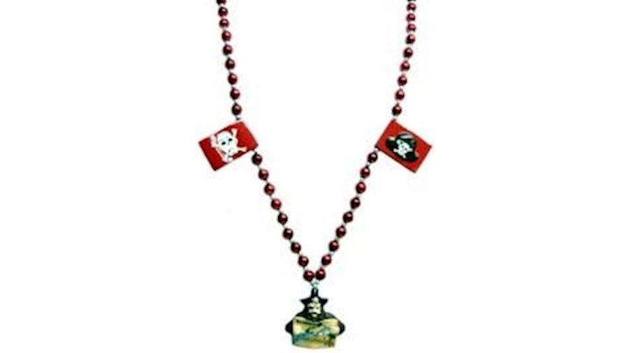 Red Treasure Map Necklace {gasparilla, pirate}-EA