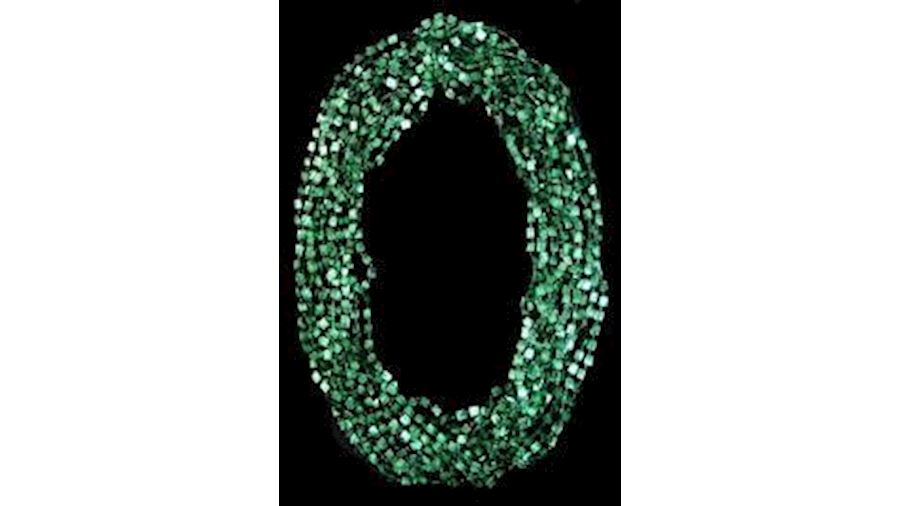 33in 6.5mm Metallic Green Casino Dice Beads{throw}