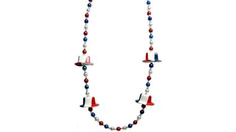 42in Red/ White/ Blue Hat Necklace-EA