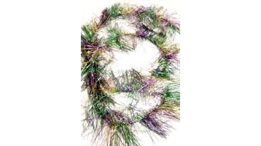 9ft Purple/ Green/ Gold Wire Garland