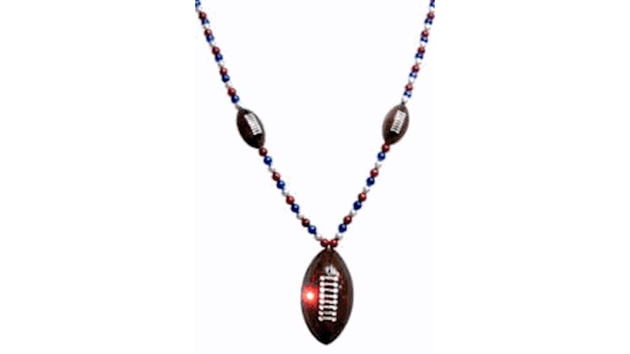 42in Flashing Brown Football Necklace-CS