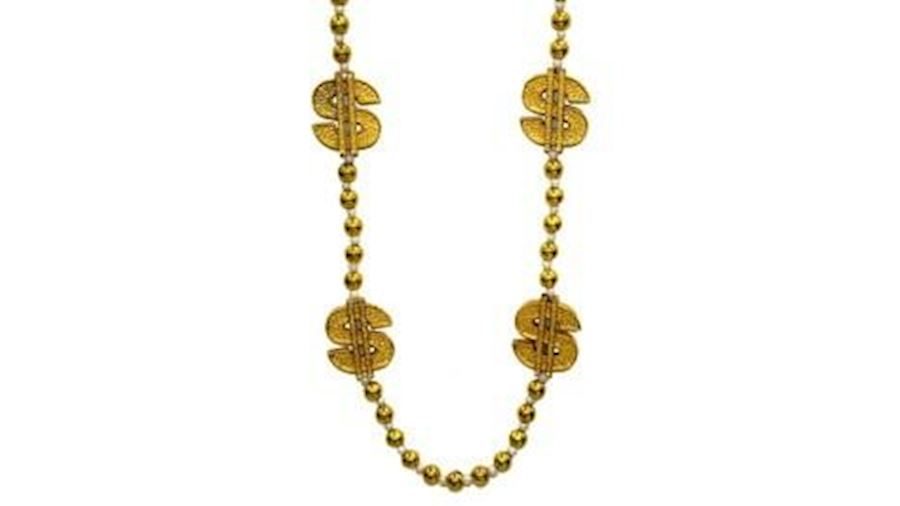 Gold Dollar Sign Necklace-BG