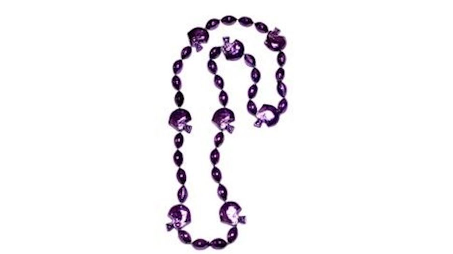 36in Metallic Purple Football Helmet Beads{throw}-