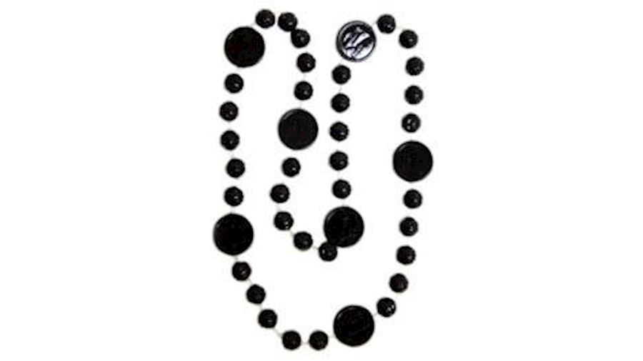 33in Black Clear Coat Number 1 Basketball Beads{th