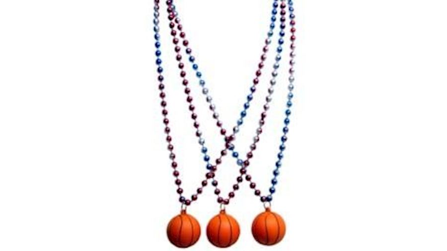 33in Metallic Red/ Blue/ Silver Tricolor Bead w/ F