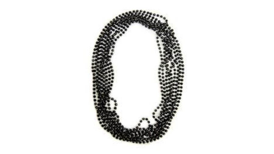 42in 7.5mm Disco Ball Shape Black Clear Coat Beads