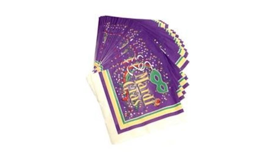 6.5in x 6.5in Mardi Gras Lunch Napkins 25 pcs pack