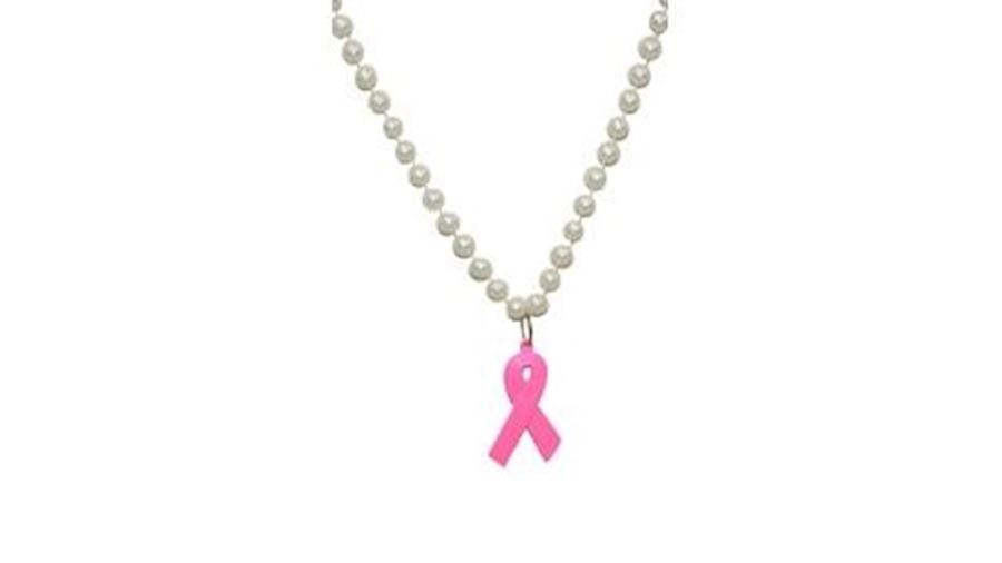 Pink Ribbon Necklace {cancer, breast cancer}-EA