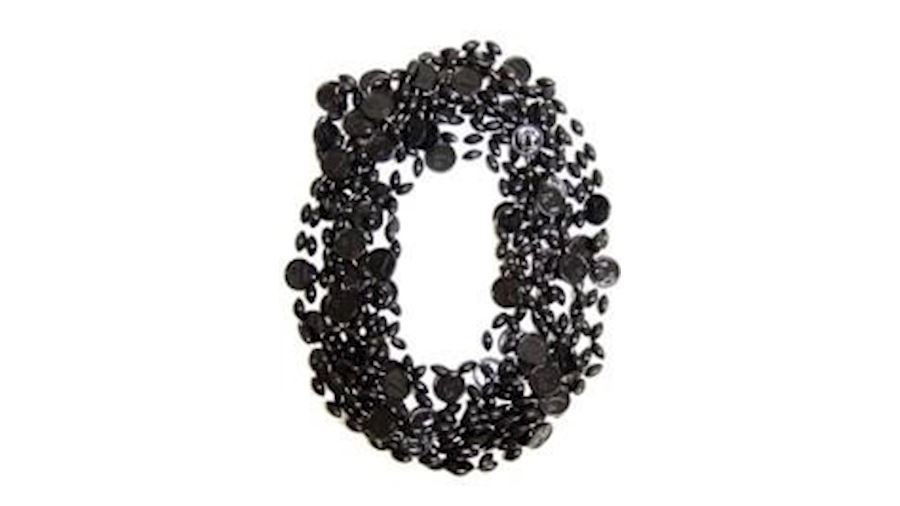 33in Black Clear Coat Number 1 Football Beads{thro