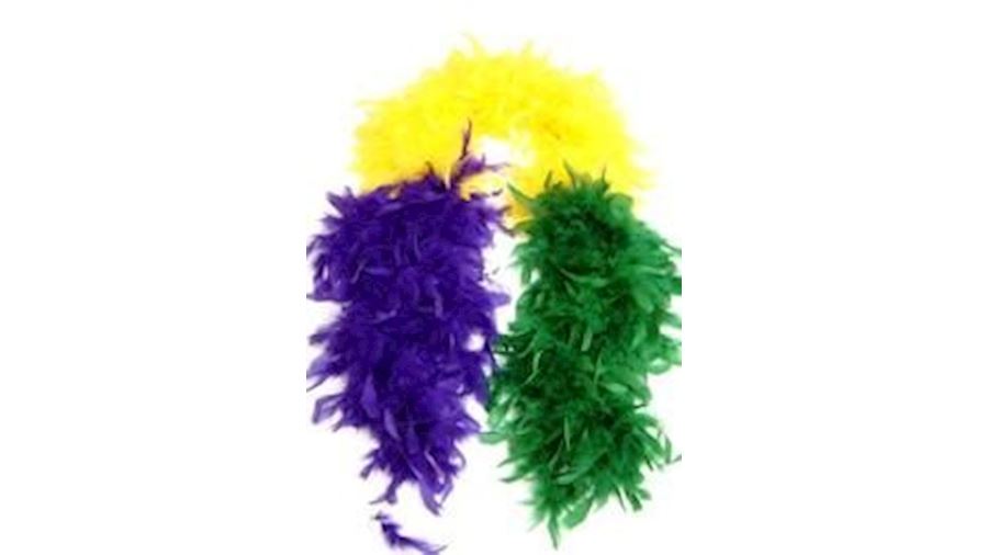 Purple/ Green/ Yellow Section  Feather Boas