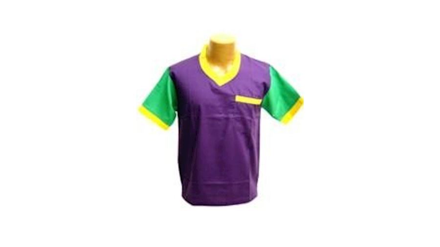 Childrens Med/ Large Purple Green Yellow Scrub Shi